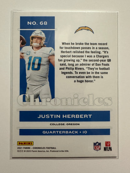2021 Justin Herbert Card Lot - Die-Cut/Mosaic (2021 Panini)