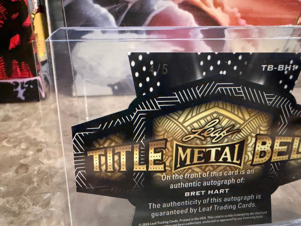 Brett Hitman Hart 2026 Leaf Metal Ring Kings Title Belt Auto Blue /5