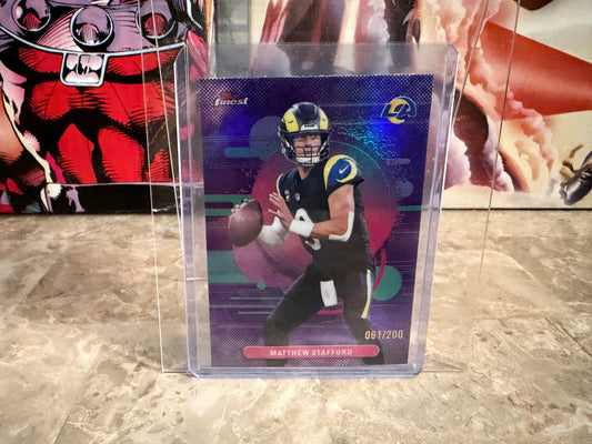 Matthew Stafford 2025 Topps Finest Football Base Uncommon Purple /200 #139