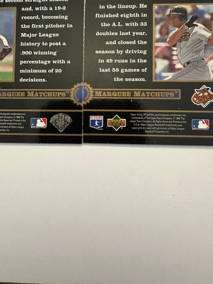 Cal Ripken Jr. #MM9/Greg Maddux #MM10 (1996 Upper Deck SP Marquee Matchups)