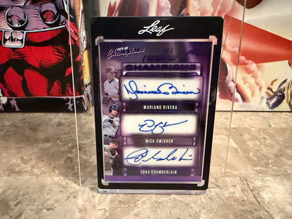 Rivera Swisher Joba 2026 Leaf City of Champions We Are Champions Triple Auto 3/3