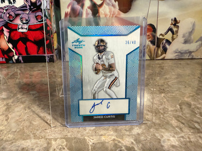 2026 Leaf Trinity Football Jared Curtis Base Auto Platinum /40