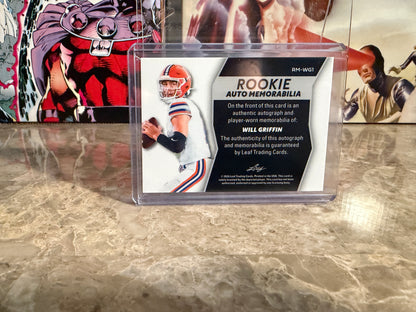 Will Griffin 2026 Leaf Trinity Rookie Auto Memo Multicolor Patch Bronze /75