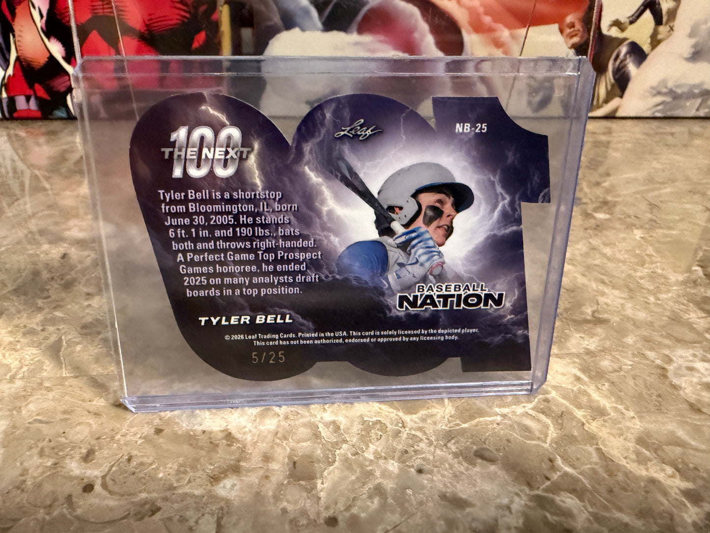 Tyler Bell 2026 Leaf Baseball Nation The Next 100 Green Prismatic /25
