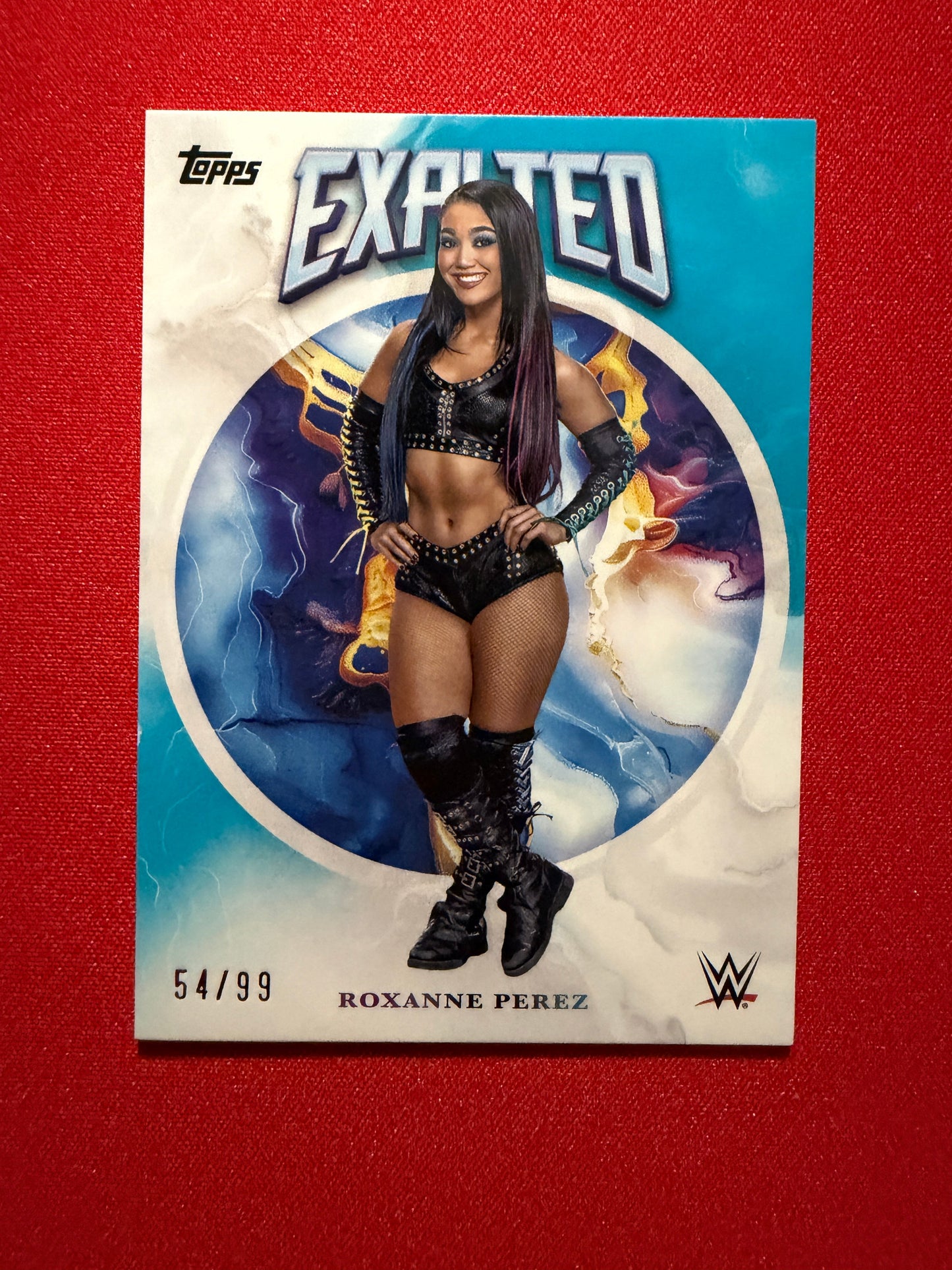 Roxanne Perez 2026 Topps Exalted WWE Exalted Base Aqua /99 #69