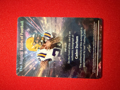 Caden Durham 2026 Leaf Trinity Football Magical Realm of Football Auto Gold 1/1