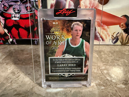 2026 Leaf Art of Sport Work of Art Larry Bird Triple Game-Used 1/3 Bookend