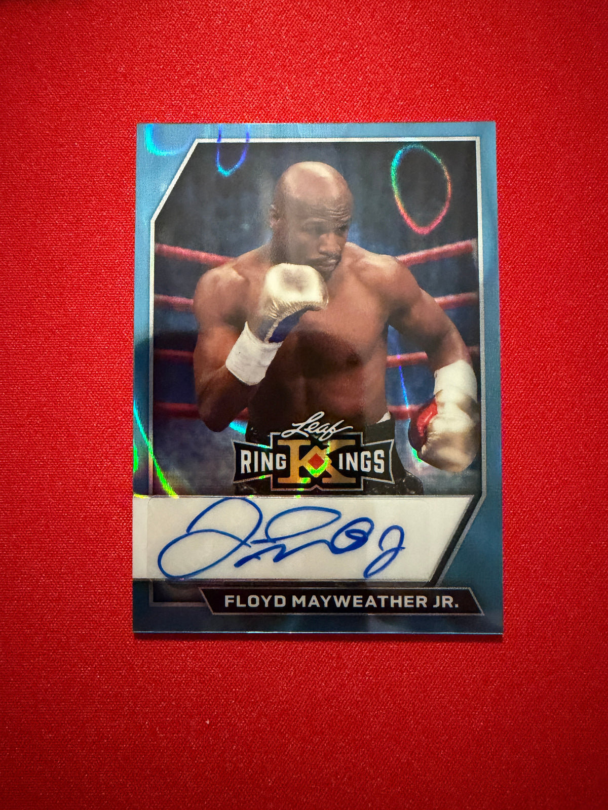 Floyd Mayweather Jr. 2026 Leaf Metal Ring Kings Base Auto Platinum Lava /8
