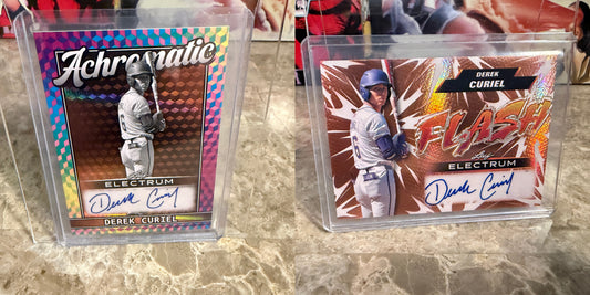 Derek Curiel 2026 Leaf Electrum Achromatic Flash Auto 2-Card Lot