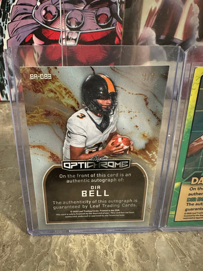 Dia Bell 2026 Leaf Optichrome Purple AUTO /7 & Leaf Metal Silver /12 Texas QB Lot