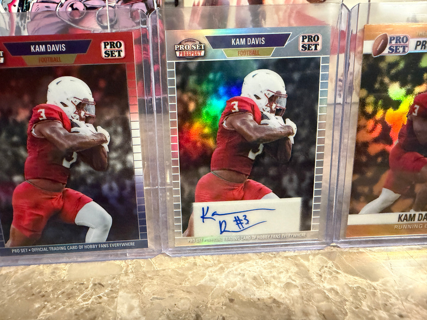 Kam Davis 2026 Leaf Pro Set Metal Football Gold RWB 1989 1990 Auto Lot