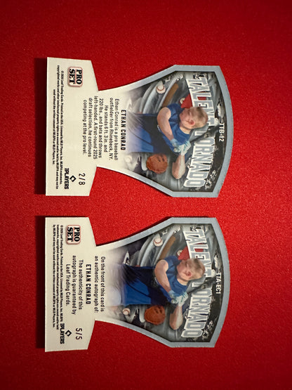 Ethan Conrad 2026 Pro Set Talent Tornado Lot /5 Blue AUTO & /8 Platinum