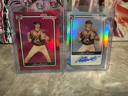 2026 Pro Set Aiva Arquette Vintage Pink Prismatic /6 & Silver Auto /25 Lot