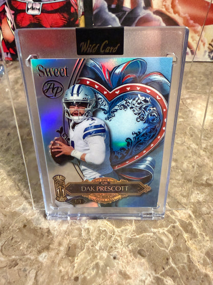 Dak Prescott 2026 Wild Card Wild Art 1/1 Color Match Artist Proof 2-Card Lot