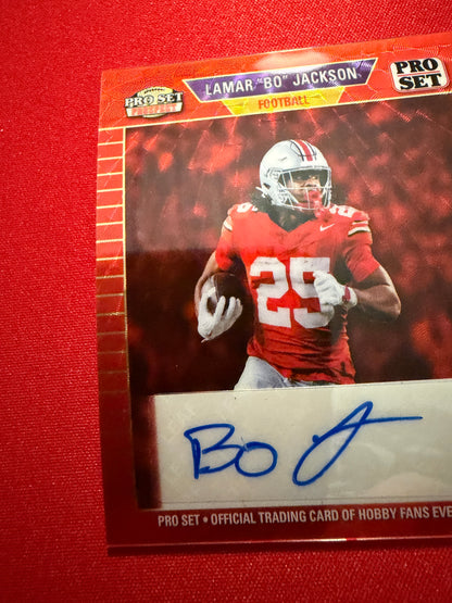 2026 Leaf Pro Set Lamar Bo Jackson 1989 Mini Auto 1/1 Red Flood Super Prismatic