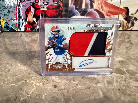 2025 Leaf Trinity Football DJ Lagway Rookie Patch Autograph /99 Multicolor