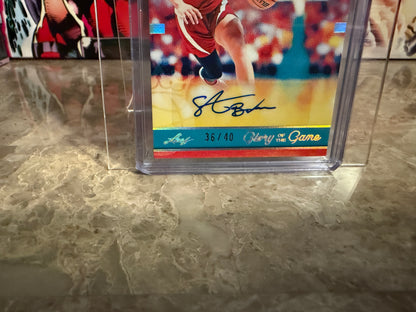 Sarah Ashlee Barker 2025 Leaf Glory of the Game Basketball Court Queens Auto Silver /40