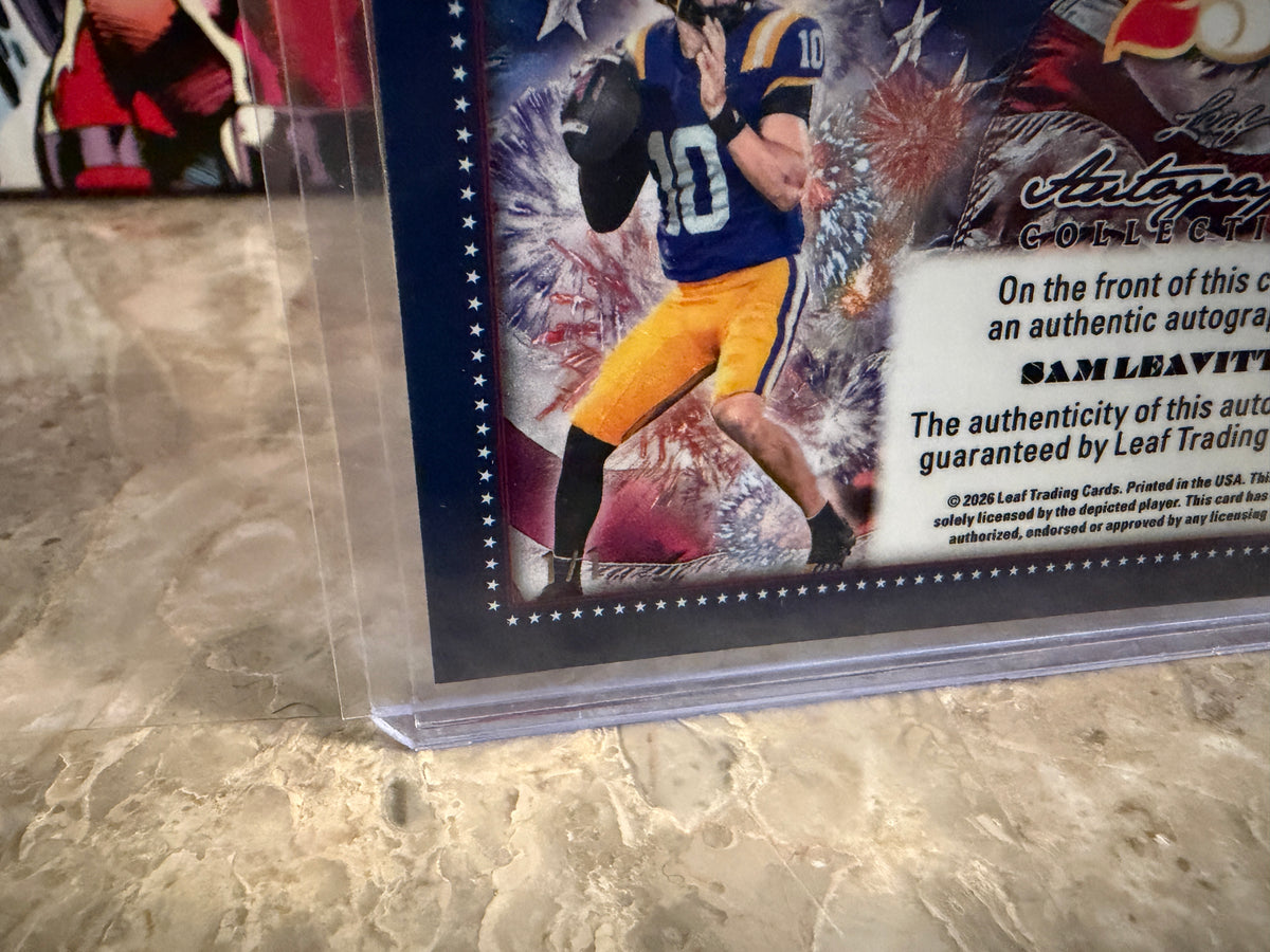 Sam Leavitt 2026 Leaf Autograph Collection Football America 250 Green Lava 1/1