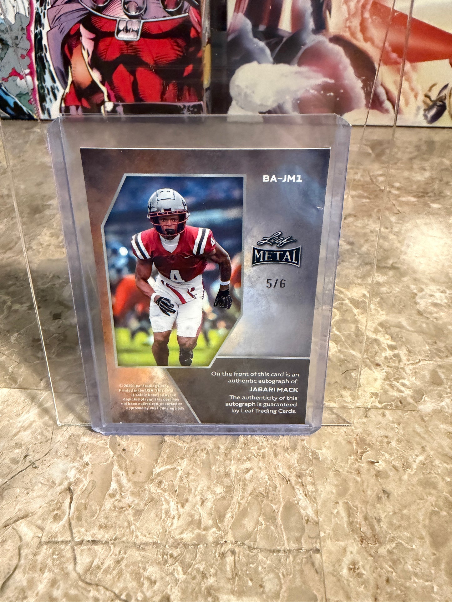 2026 Leaf Metal Football Jabari Mack Auto Pink Prismatic /6