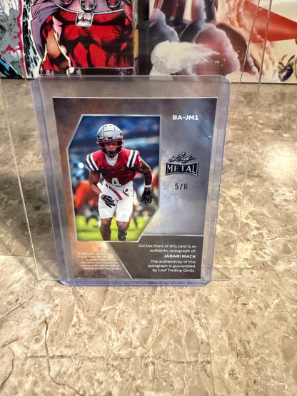 2026 Leaf Metal Football Jabari Mack Auto Pink Prismatic /6