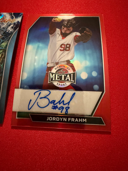 Jordyn Frahm 2026 Leaf Women of Sport Base Auto Force of Nature 1/1 2-Card Lot