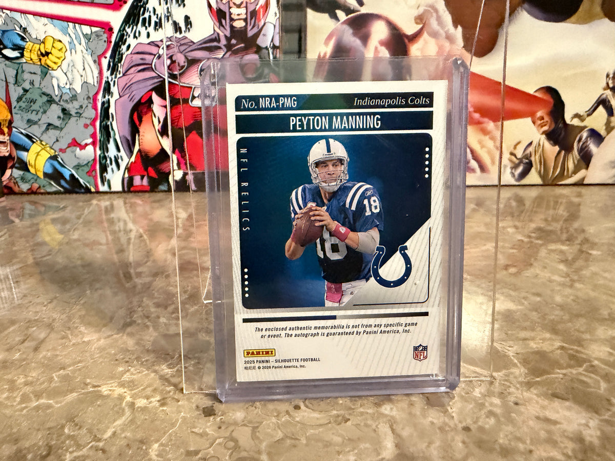 Peyton Manning 2025 Panini Silhouette NFL Relics Patch Auto Multicolor /20 #NRA-PMG