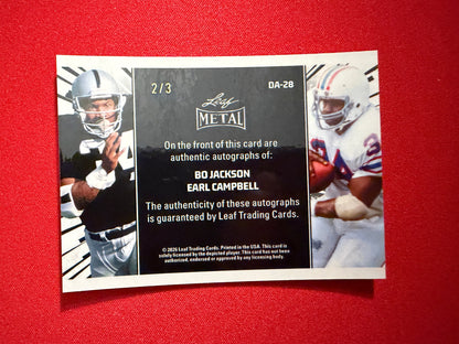 2026 Leaf Pro Set Metal Bo Jackson Earl Campbell On-Card Auto Scope /3
