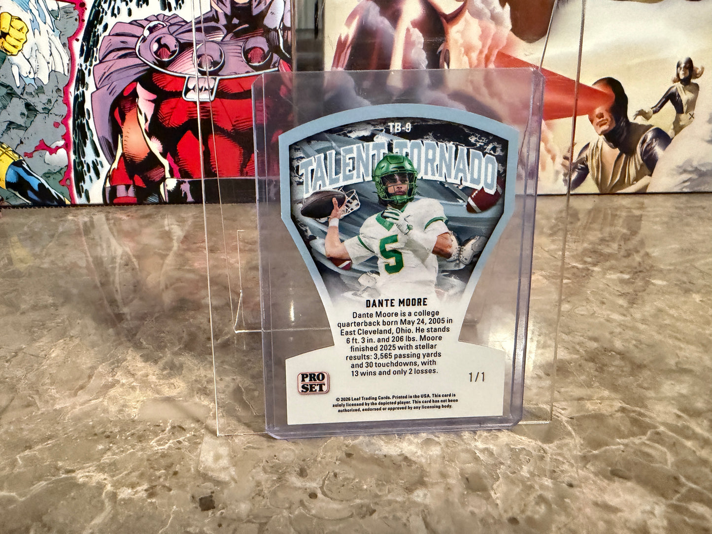 2026 Leaf Pro Set Metal Football Dante Moore Talent Tornado Red 1/1