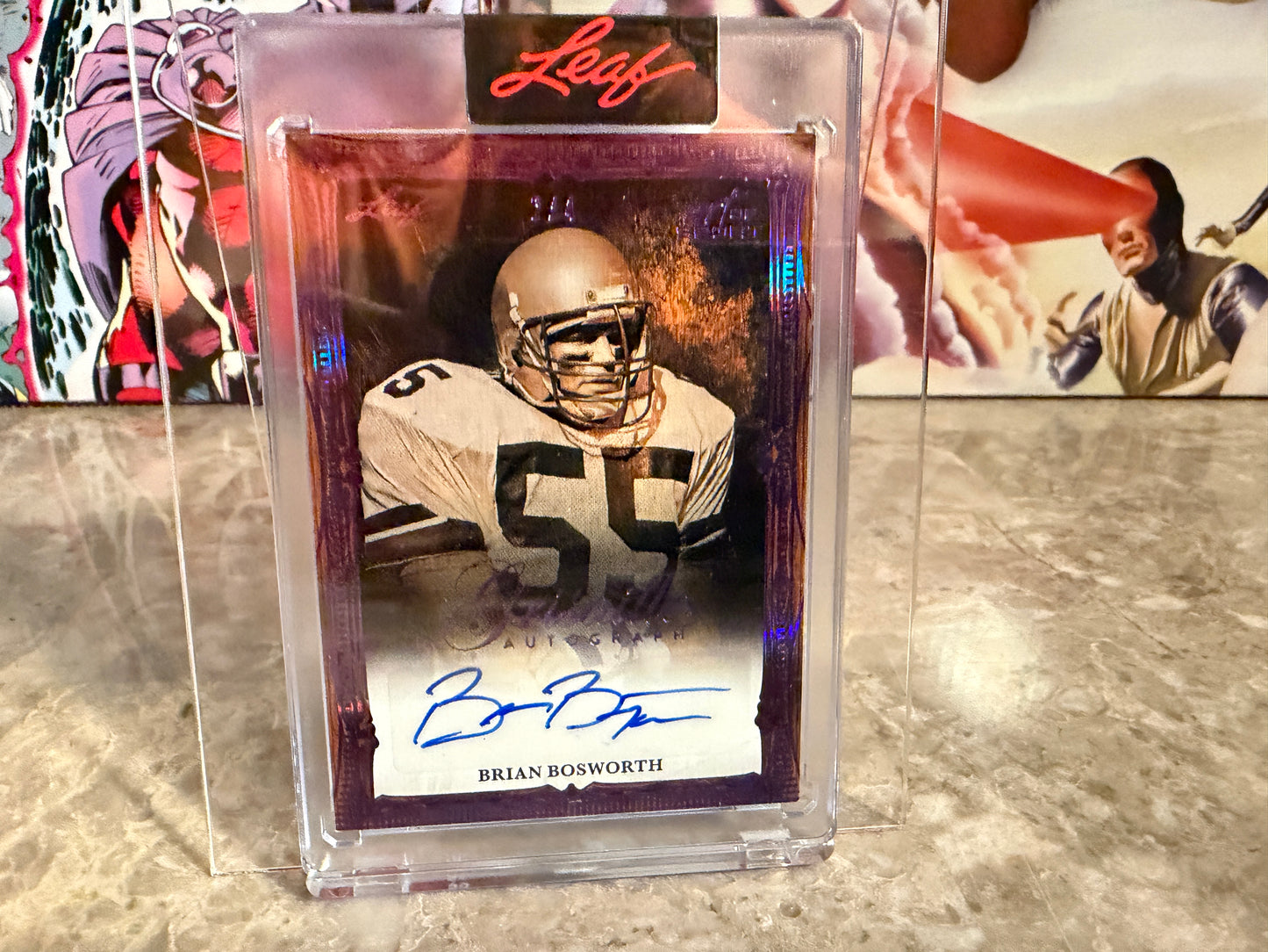 2026 Leaf Art of Sport Brian Bosworth Grisaille Auto Purple /4