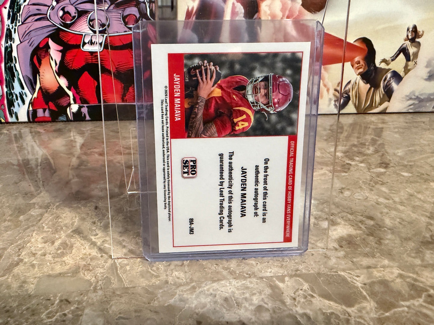 2026 Leaf Peo Set Metal Football Jayden Maiava 1989 Auto Silver /10