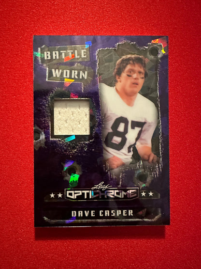 2026 Leaf Optichrome Dave Casper BATTLE WORN PATCH /7 PURPLE CRYSTAL HOF