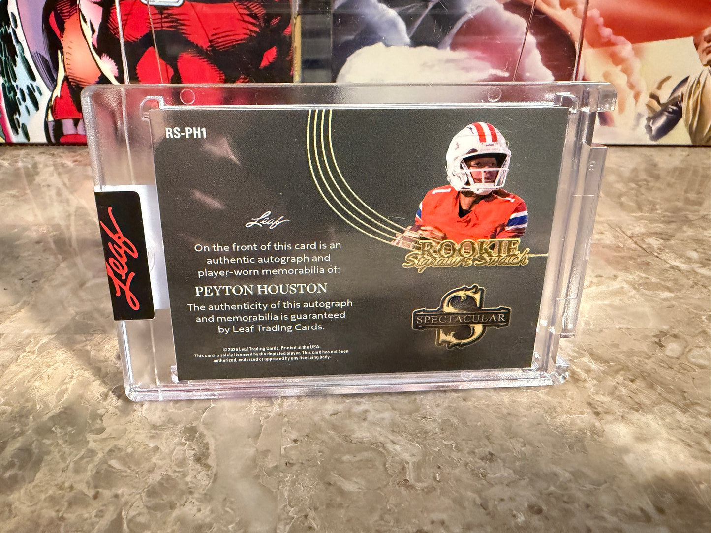 2026 Leaf Spectacular Football Rookie Signature Swatch Peyton Houston Silver /25