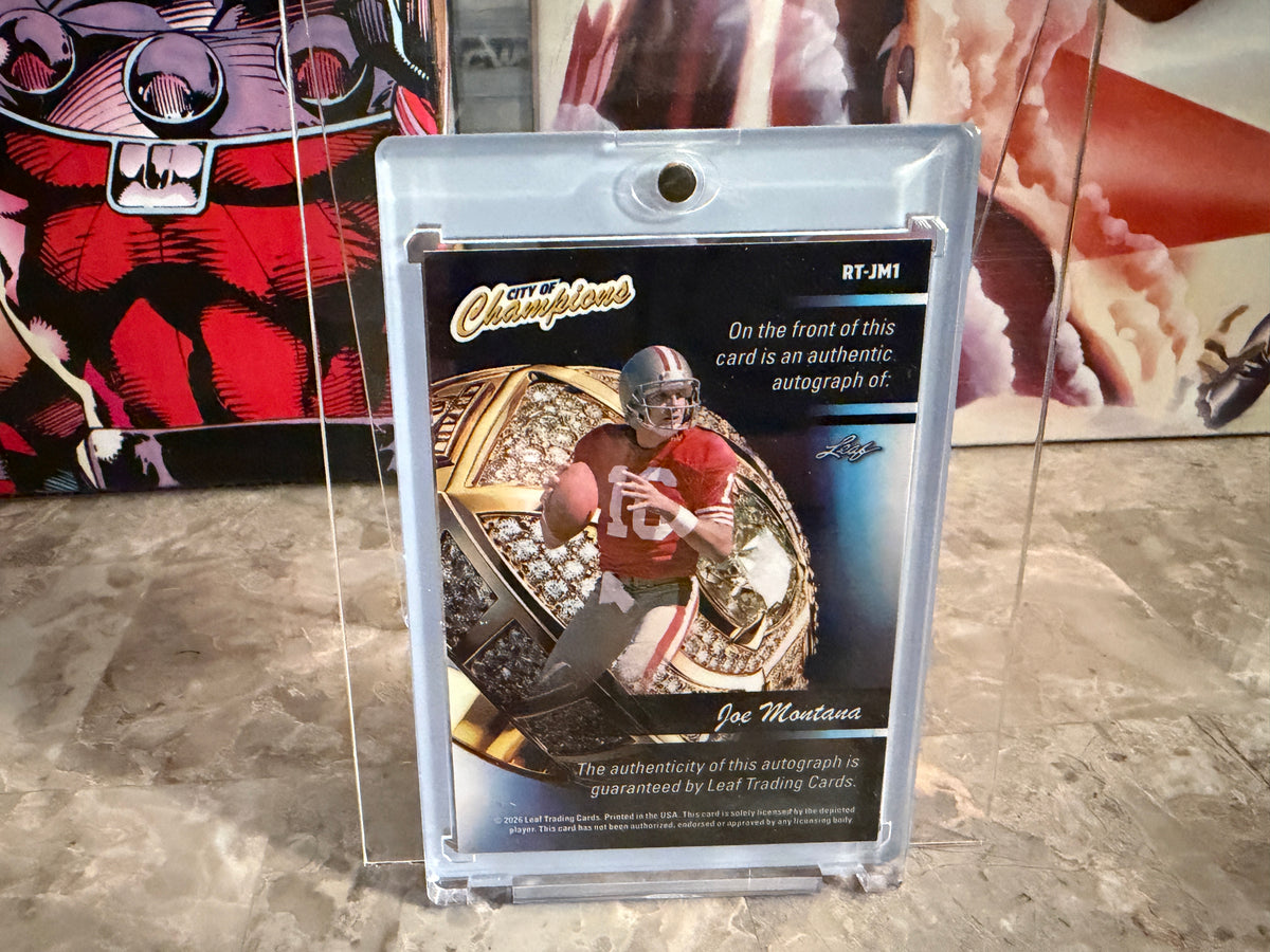 Joe Montana 2026 Leaf City of Champions Ring Team Auto Green Holo /7
