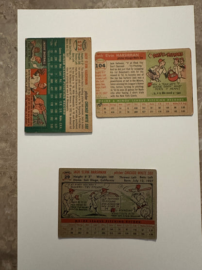 Jack Harshman #104,173,29 (1954,1955,1956 Topps) - Lower Grade