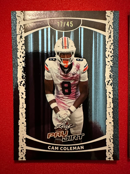 Cam Coleman 2026 Leaf Paydirt Football Two-Card Short-Print Parallel Lot