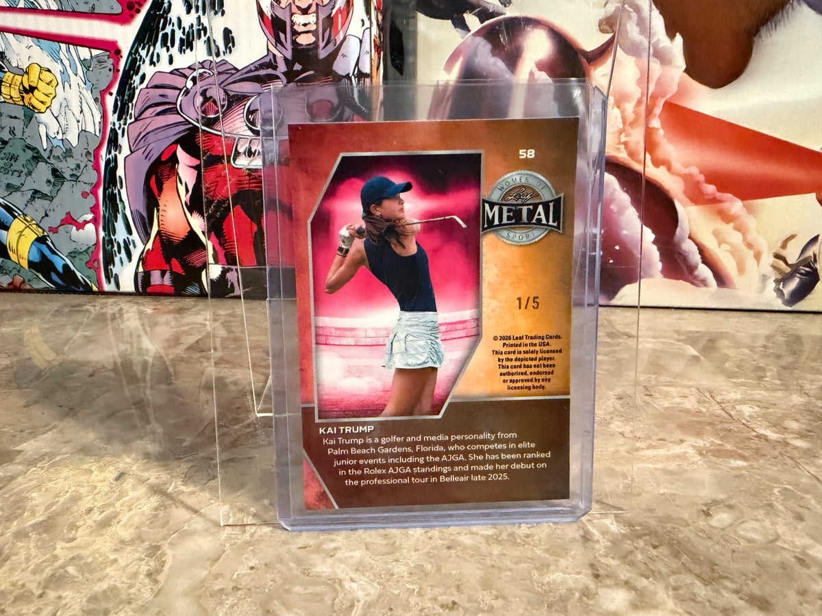 Kai Trump 2026 Leaf Metal Women of Sport Base Blue Prismatic 1/5 Bookend #58