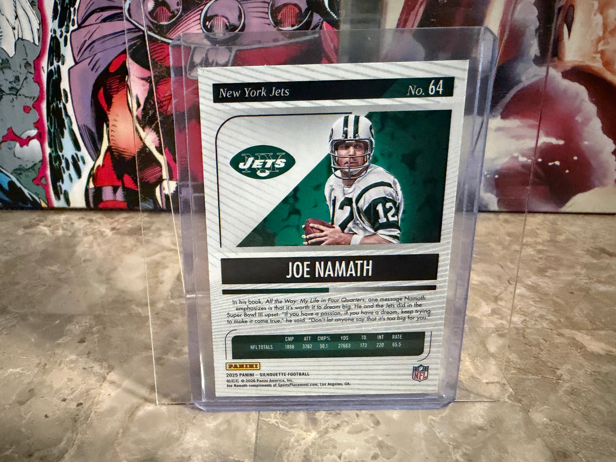 Joe Namath 2025 Panini Silhouette Football Base Blue /99 #64