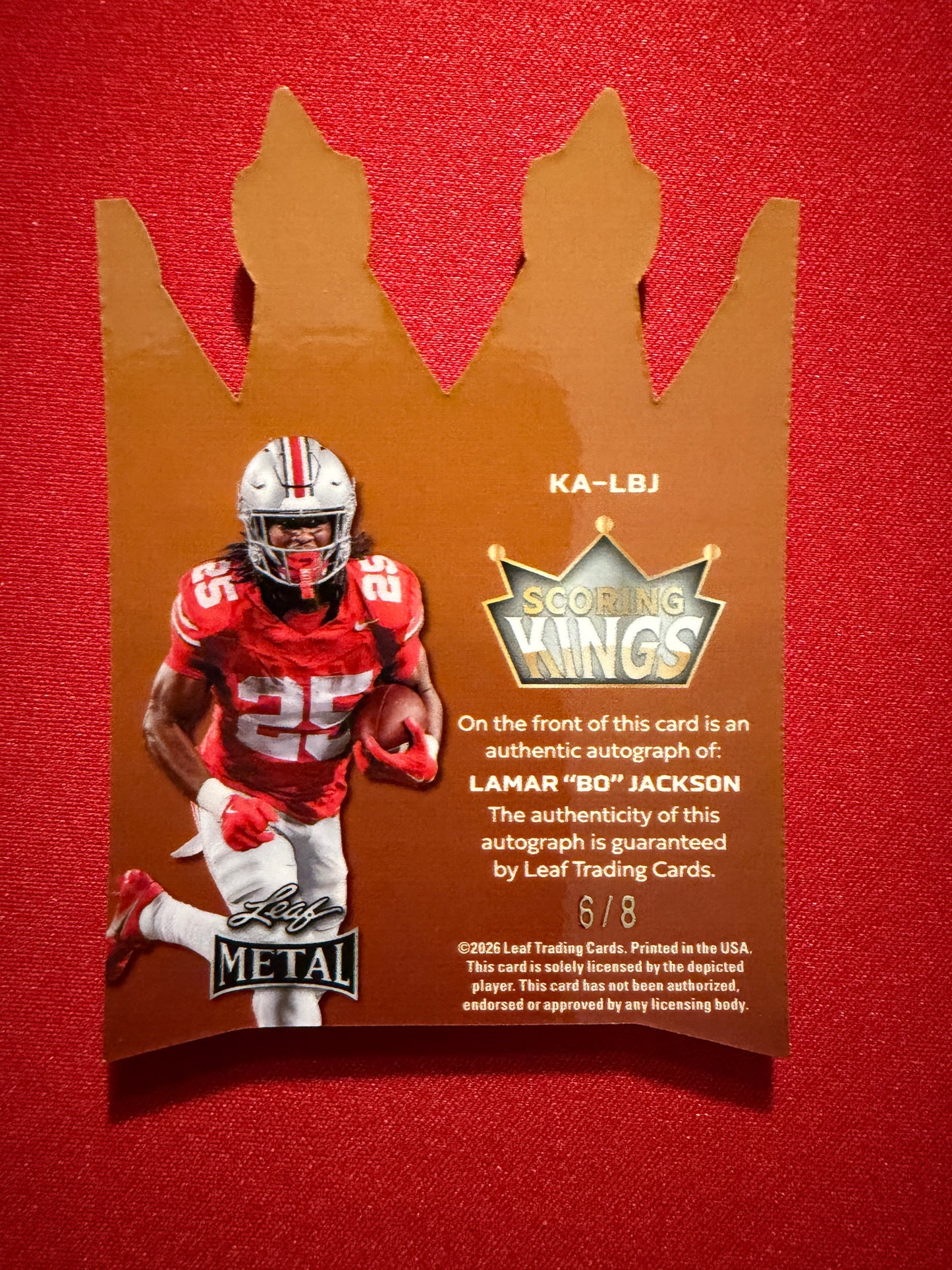 2026 Leaf Metal Football Lamar "Bo" Jackson Scoring Kings Auto /8