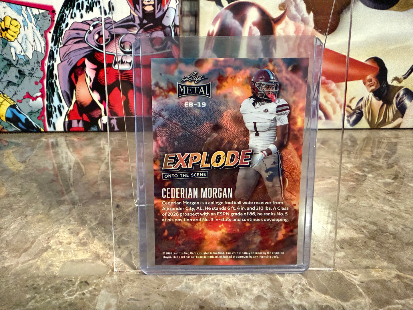 Cederian Morgan 2026 Leaf Metal Football Explode Onto The Scene Platinum /8