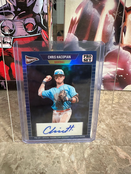 Chris Hacopian 2026 Pro Set Metal 1989 Blue Refractor AUTO /5 - Texas A&M