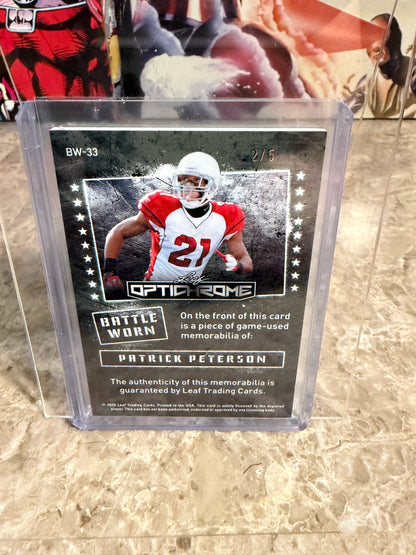 2026 Leaf Optichrome Football Battle Worn Patrick Peterson Game-Used 2/5