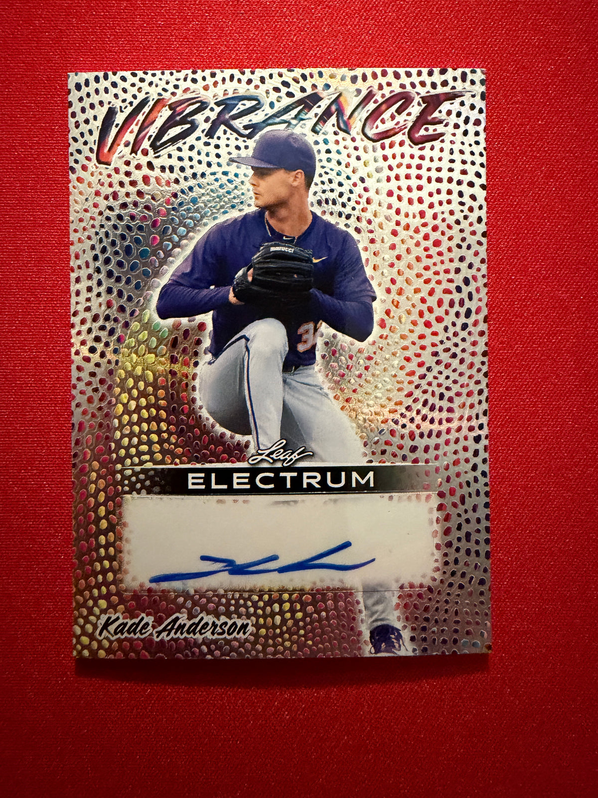 2026 Leaf Electrum Baseball Kade Anderson Vibrance Auto /3