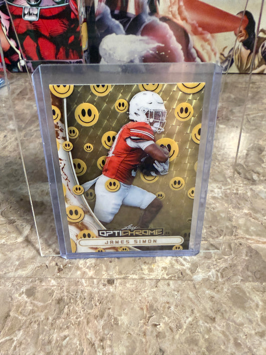 James Simon 2026 Leaf Optichrome Smiley Face Super Gold Prismatic 1/1