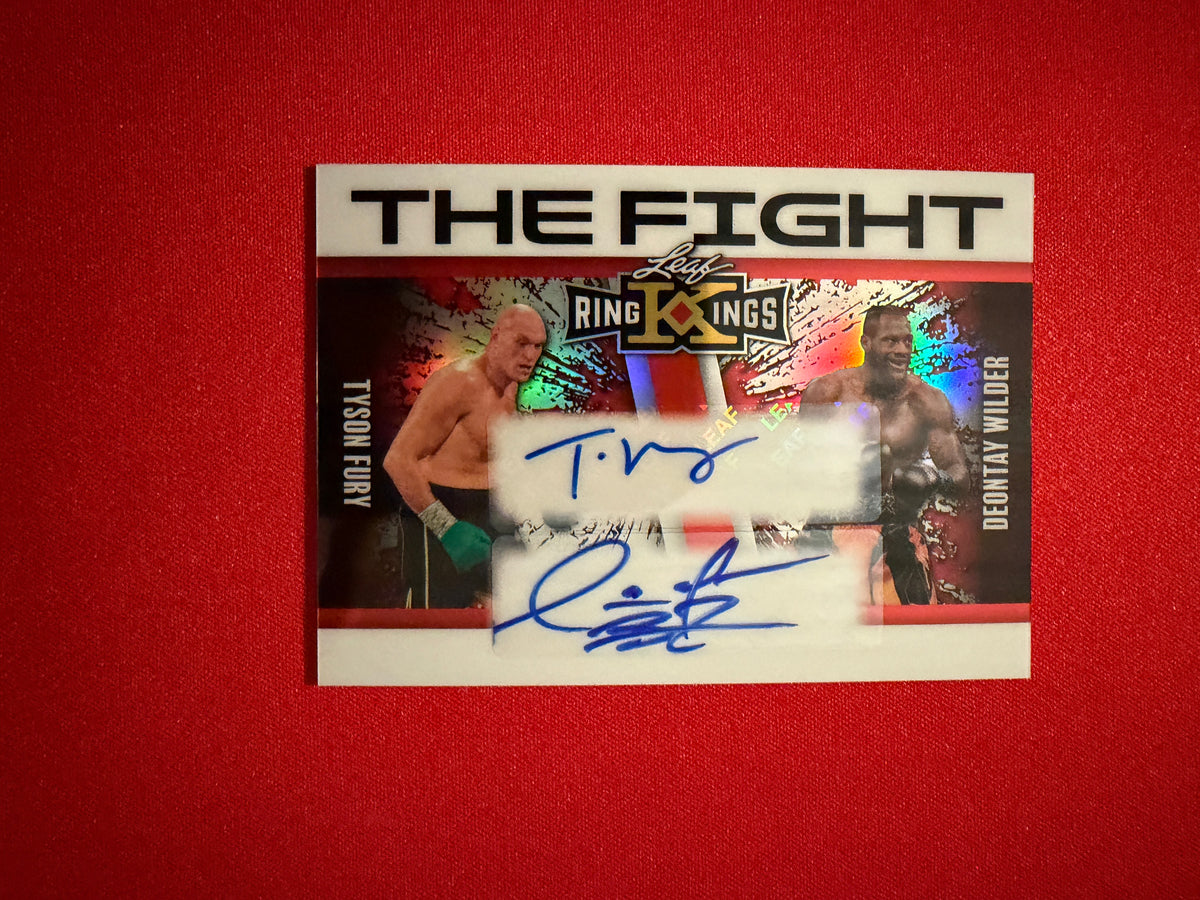 Tyson Fury Deontay Wilder 2026 Leaf Metal Ring Kings The Fight Dual Auto Red /4