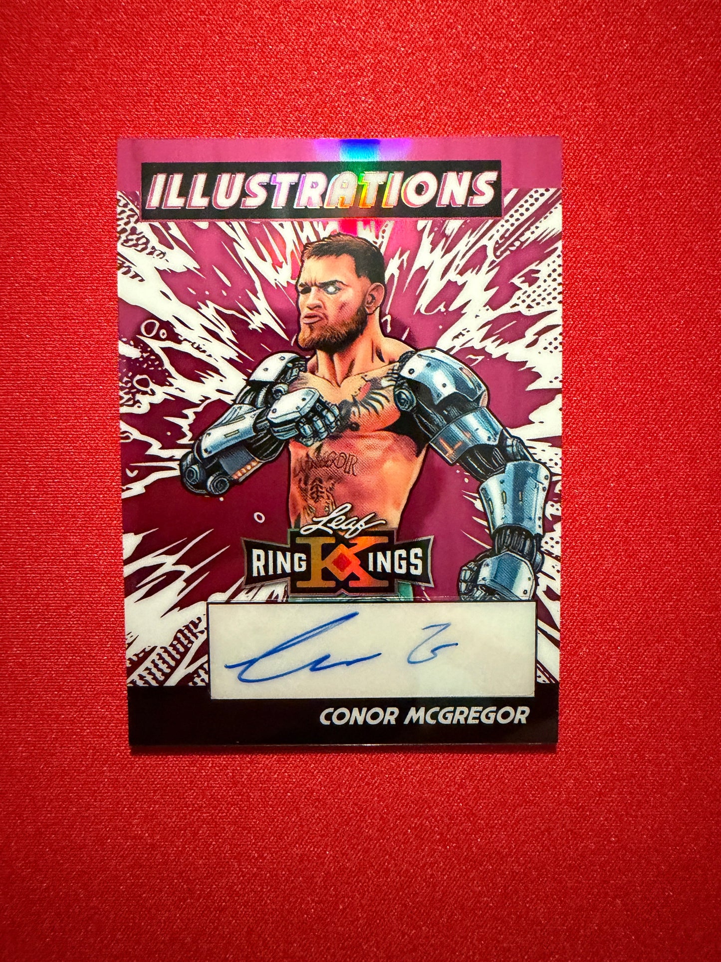Connor McGregor 2026 Leaf Metal Ring Kings Illustrated Pink /6