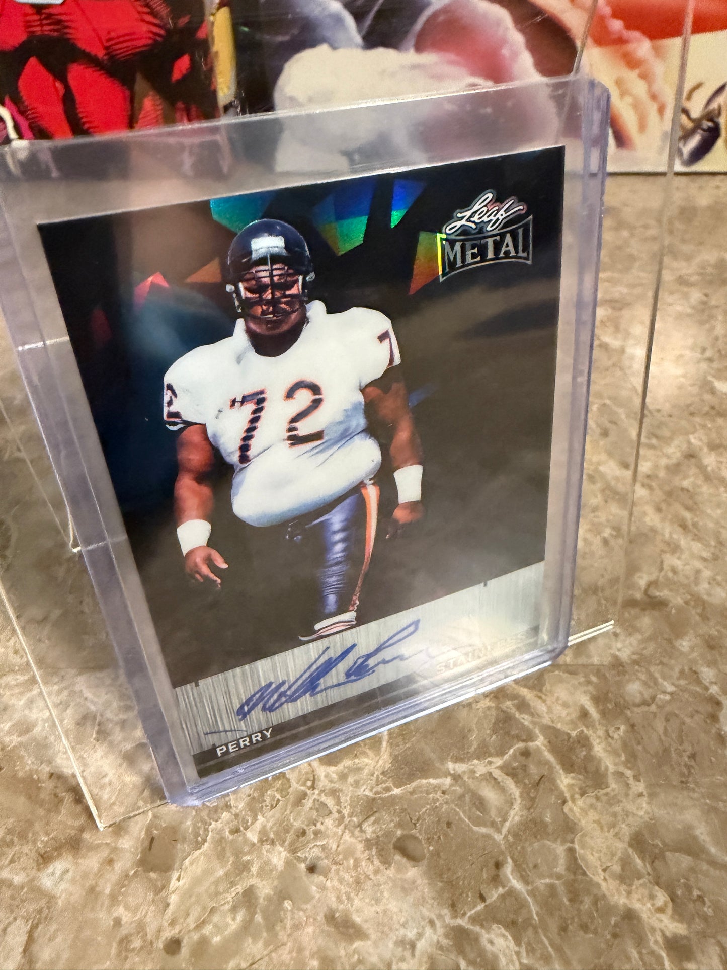 2026 Leaf Metal Football William Perry Stainless Auto Black Crystal 1/1