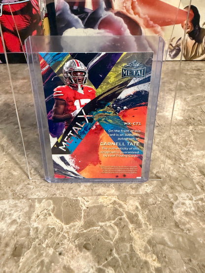 2026 Leaf Metal Football Carnell Tate Metal X Auto Green 1/1