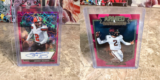 2026 Leaf Metal Johnny Manziel Auto Kaleidoscope Armed & Dangerous Pink Lot