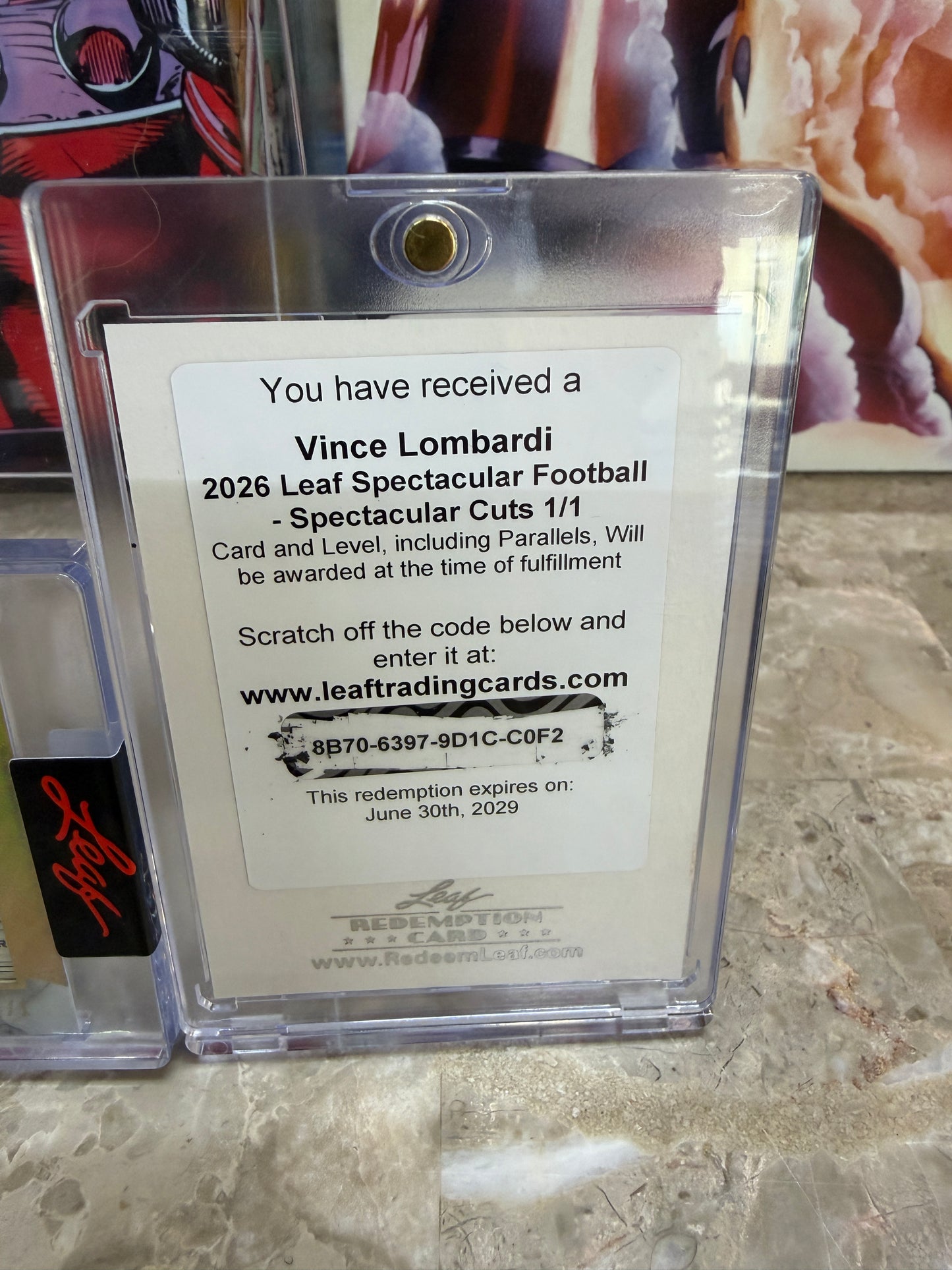 Vince Lombardi 2026 Leaf Spectacular Football Spectacular Cuts Signature Masterpiece 1/1