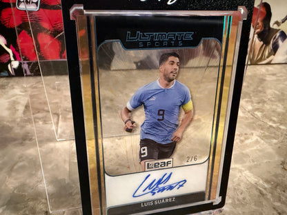 Luis Suarez 2026 Leaf Ultimate Sports Gold Leaf Signatures Clear Auto /6